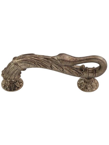 Swans Pull - 3 inch Center-to-Center in Monticello Silver.